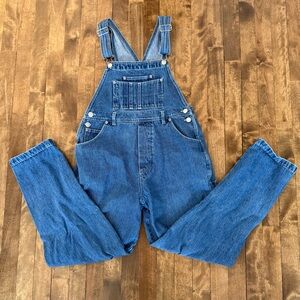 Medium wash overalls